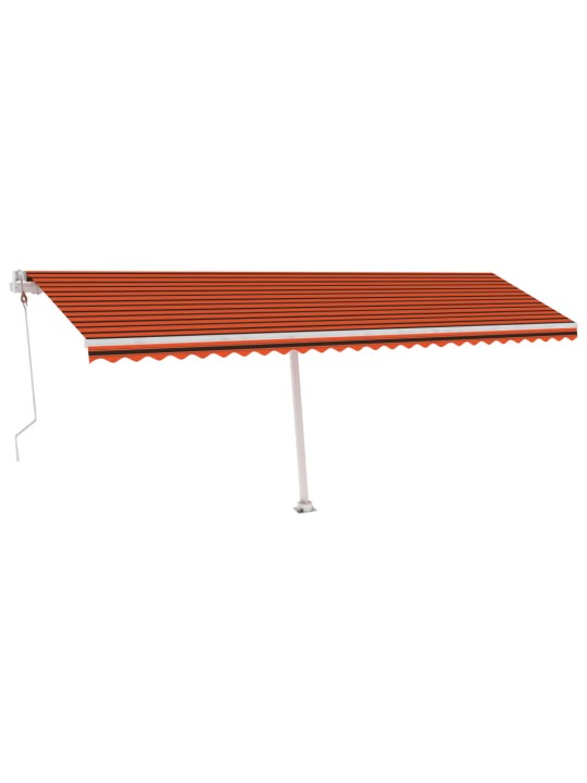 Izvelkama markīze, led, vēja sensors, oranža, brūna, 600x300 cm