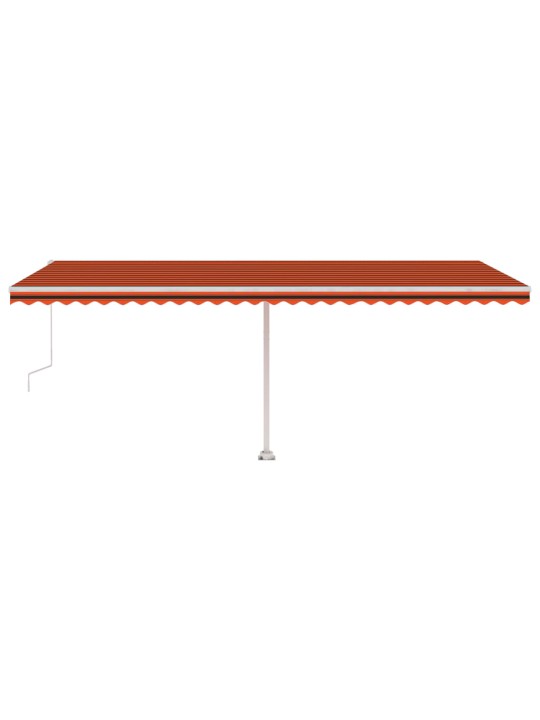Izvelkama markīze, led, vēja sensors, oranža, brūna, 600x300 cm