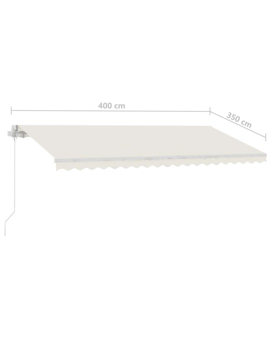Izvelkama markīze ar LED, 400x350 cm, manuāla, krēmkrāsas