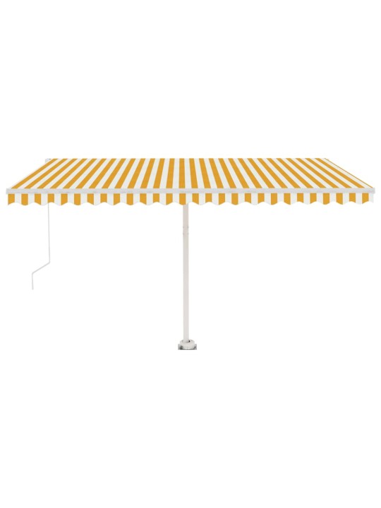 Izvelkama markīze ar led, 400x350 cm, manuāla, dzeltena, balta