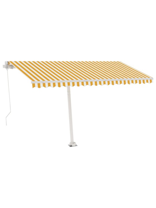 Izvelkama markīze ar led, 400x350 cm, manuāla, dzeltena, balta
