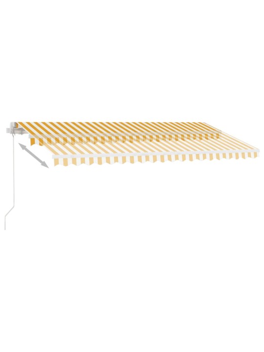 Izvelkama markīze ar led, 400x350 cm, manuāla, dzeltena, balta