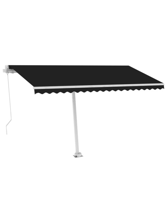 Izvelkama markīze ar led, 400x350 cm, manuāla, antracītpelēka