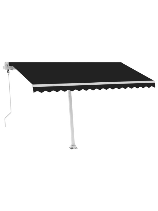 Izvelkama markīze ar led un vēja sensoru, pelēka, 400x350 cm