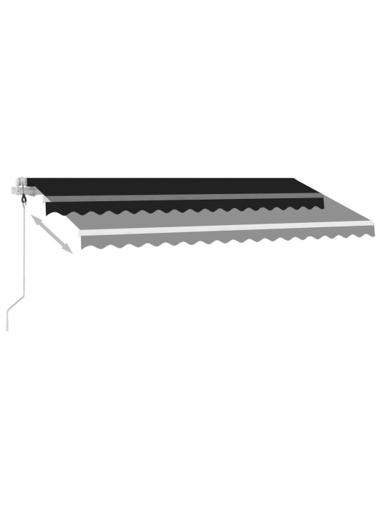 Izvelkama markīze ar led un vēja sensoru, pelēka, 400x350 cm