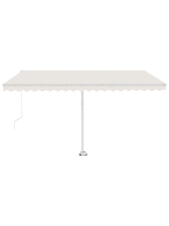 Izvelkama markīze ar led, 450x350 cm, manuāla, krēmkrāsas