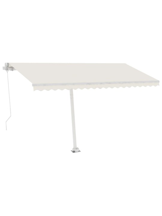 Izvelkama markīze ar led, 450x350 cm, manuāla, krēmkrāsas