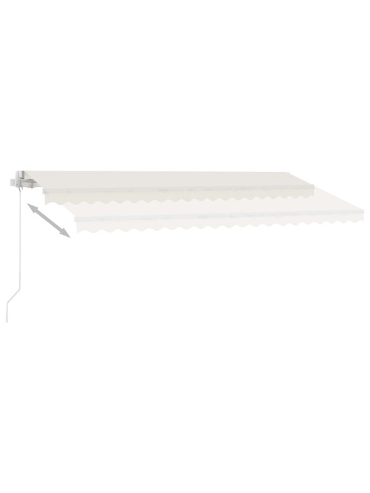 Izvelkama markīze ar led, 450x350 cm, manuāla, krēmkrāsas