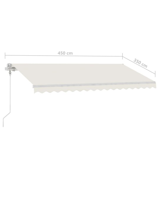Izvelkama markīze ar led un vēja sensoru, 450x350cm, krēmkrāsas