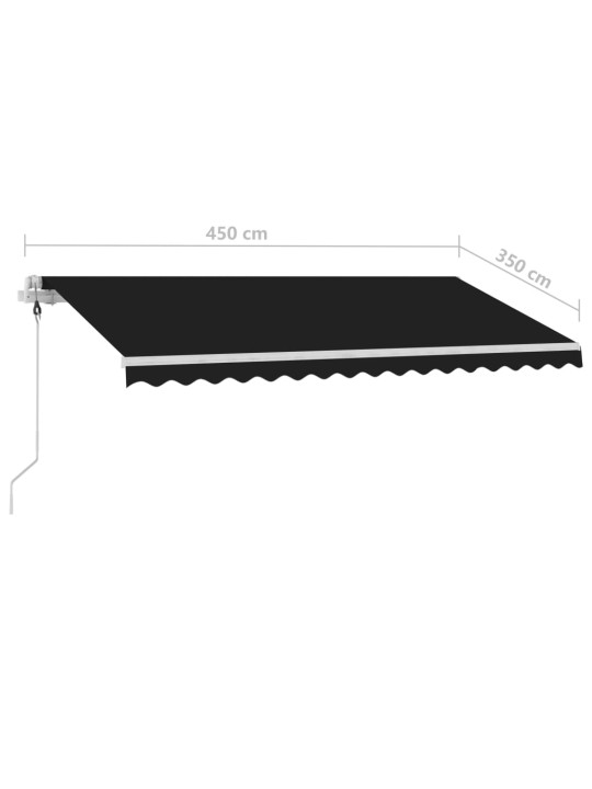 Izvelkama markīze, led, vēja sensors, 450x350cm, antracītpelēka