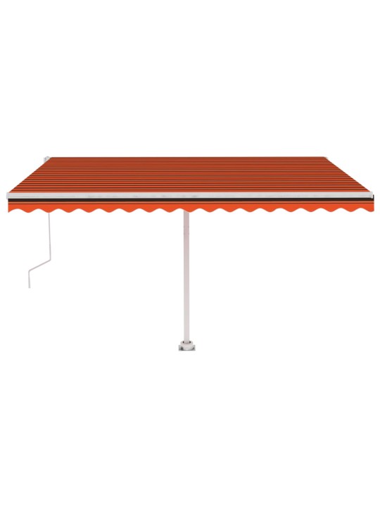 Izvelkama markīze, led, vēja sensors, oranži brūna, 450x350 cm