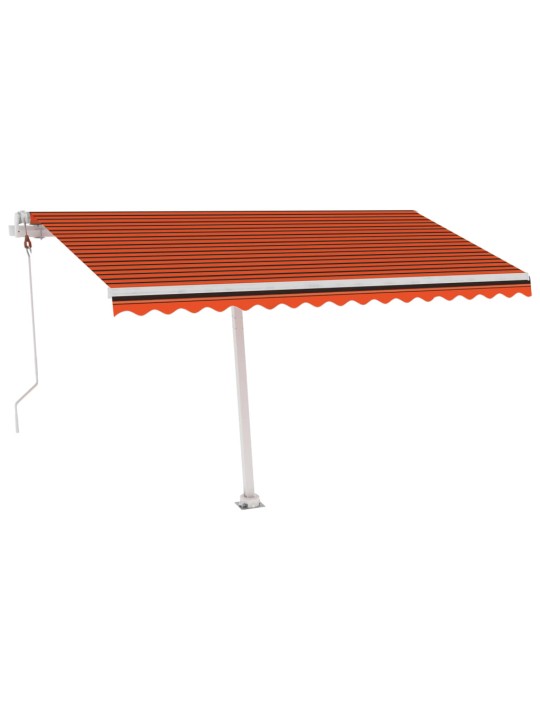 Izvelkama markīze, led, vēja sensors, oranži brūna, 450x350 cm