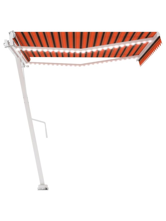 Izvelkama markīze, led, vēja sensors, oranži brūna, 450x350 cm