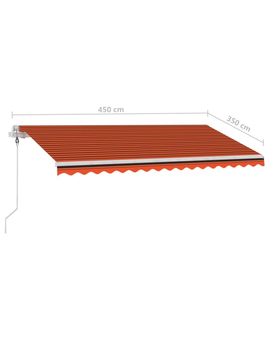 Izvelkama markīze, led, vēja sensors, oranži brūna, 450x350 cm