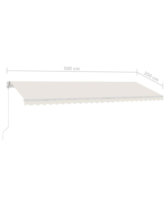 Izvelkama markīze ar kātu, 500x350 cm, manuāla, krēmkrāsas