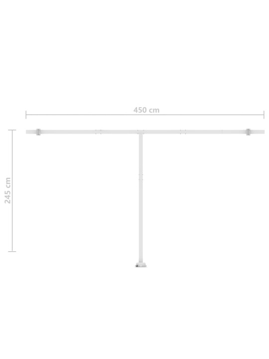 Markīze ar led un vēja sensoru, 500x350 cm, zila un balta