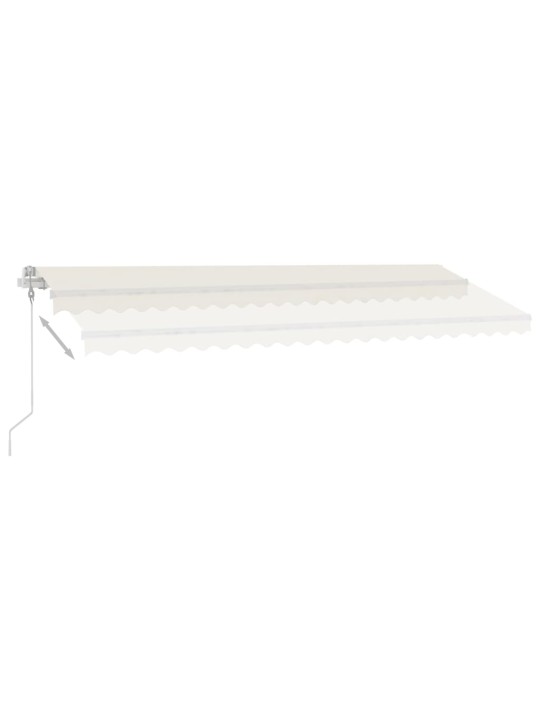 Markīze ar led un vēja sensoru, 500x350 cm, krēmkrāsas