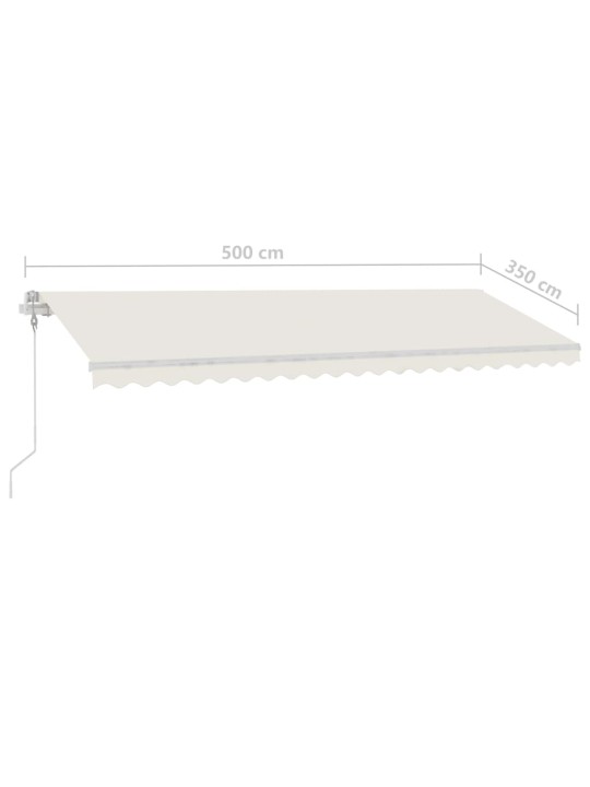 Markīze ar led un vēja sensoru, 500x350 cm, krēmkrāsas