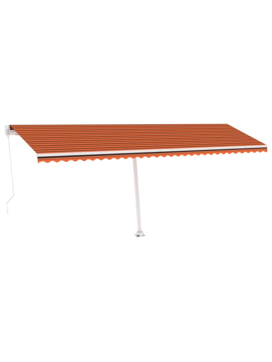 Izvelkama markīze ar kātu, 600x350 cm, manuāla, oranža/brūna