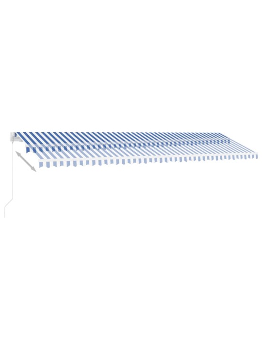 Izvelkama markīze ar led, 600x350 cm, manuāla, zila un balta