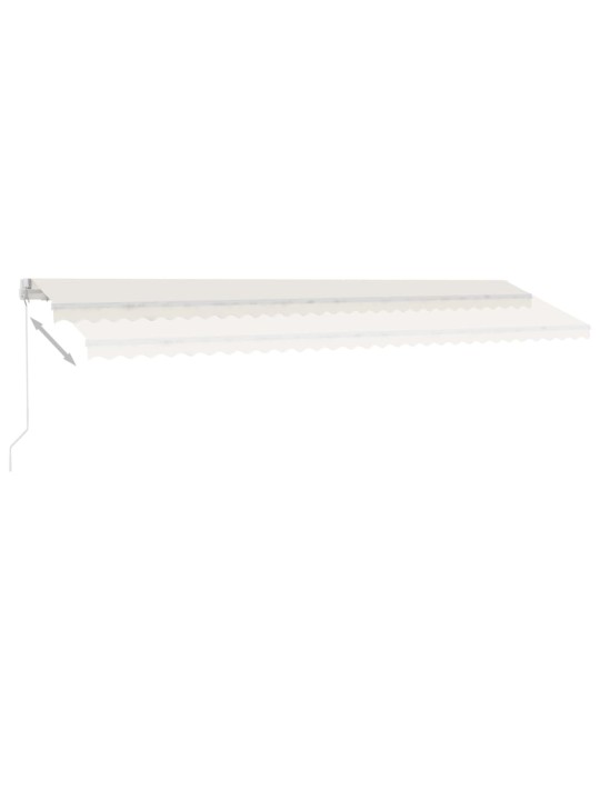 Izvelkama markīze ar led, 600x350 cm, manuāla, krēmkrāsas