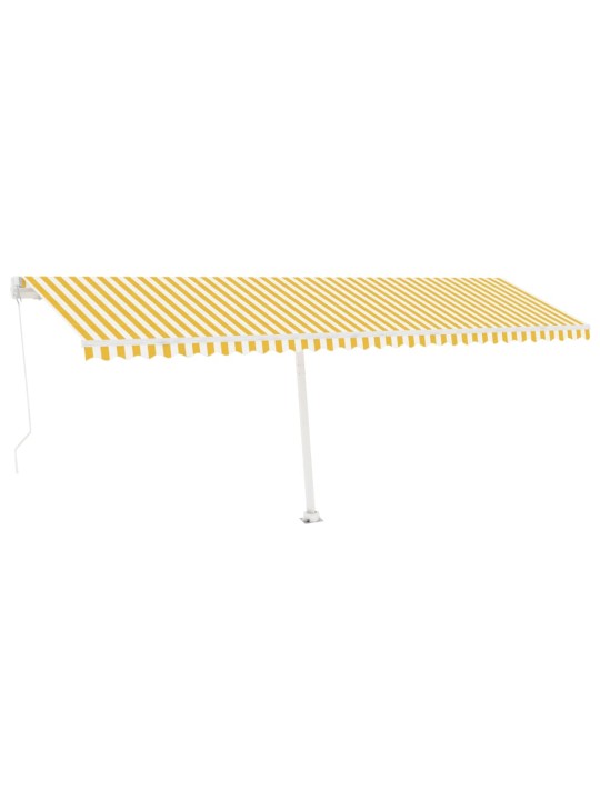 Izvelkama markīze ar led, 600x350 cm, manuāla, dzeltenbalta