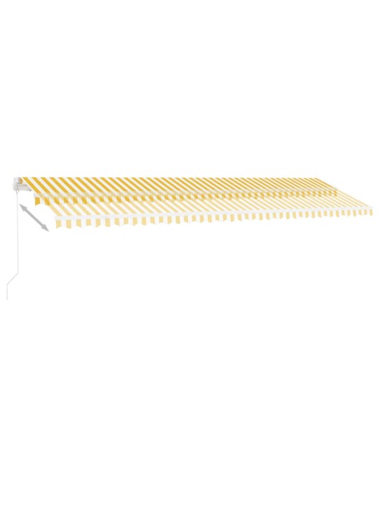 Izvelkama markīze ar led, 600x350 cm, manuāla, dzeltenbalta