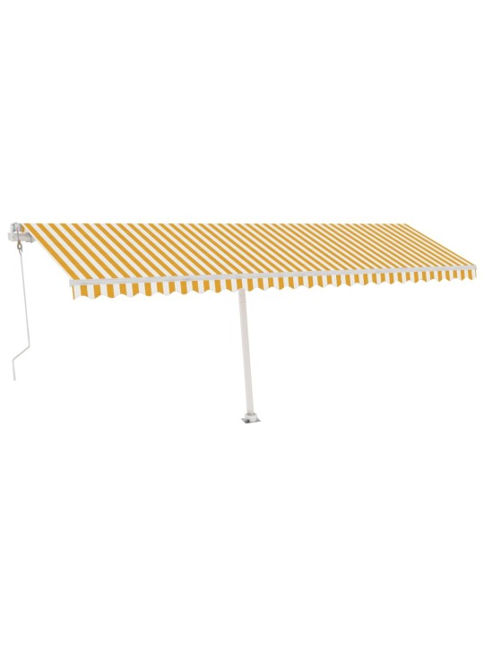 Markīze ar kātu, 600x350 cm, automātiska, dzeltena/balta