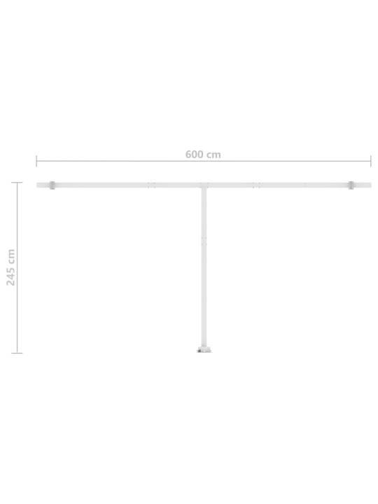 Izvelkama markīze ar led un vēja sensoru, krēmkrāsas, 600x350cm