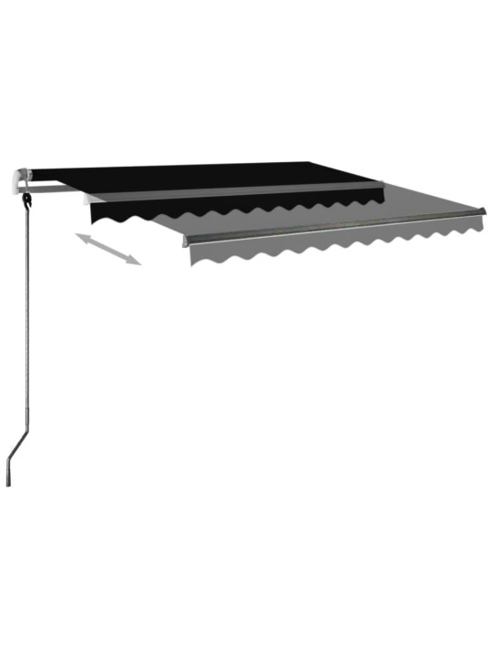 Izvelkama markīze ar led, 300x250 cm, manuāla, antracītpelēka