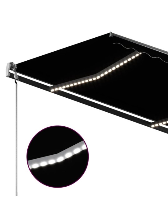 Izvelkama markīze ar led, 300x250 cm, manuāla, antracītpelēka