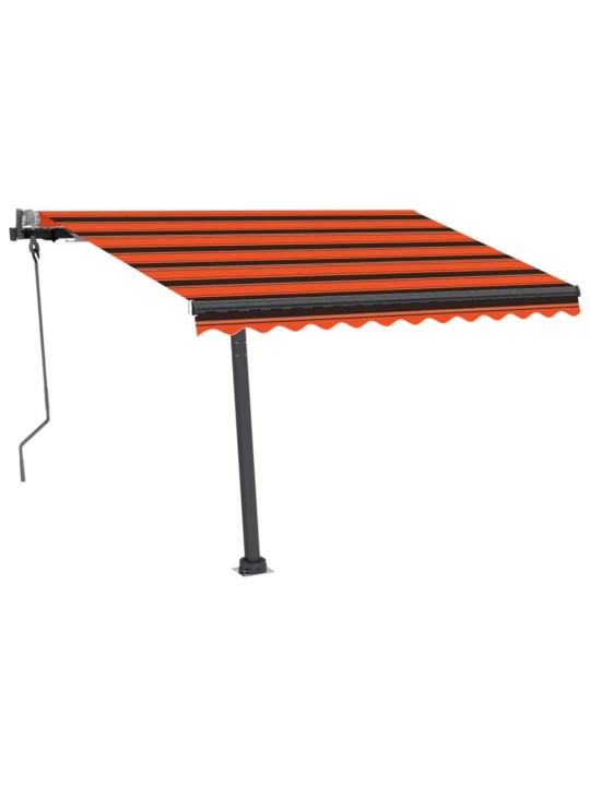 Izvelkama markīze ar led, 300x250 cm, manuāla, oranža un brūna