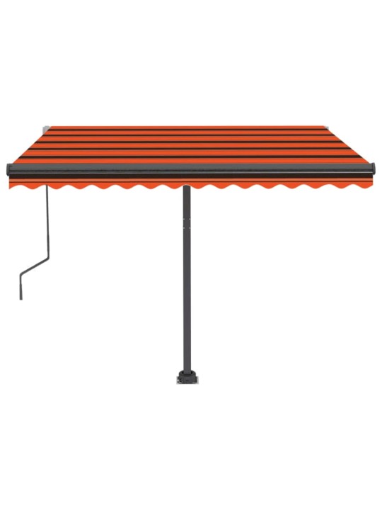 Markīze ar led un vēja sensoru, 300x250 cm, oranži brūna