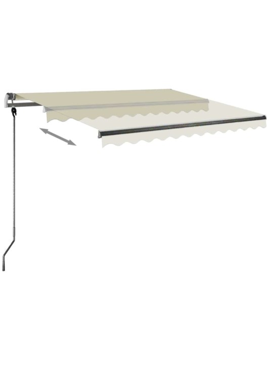 Izvelkama markīze ar led, 350x250 cm, manuāla, krēmkrāsas