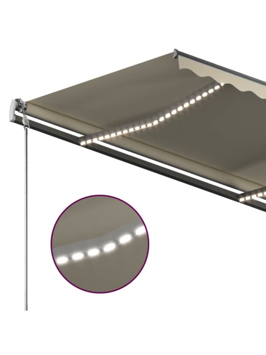 Izvelkama markīze ar led, 350x250 cm, manuāla, krēmkrāsas