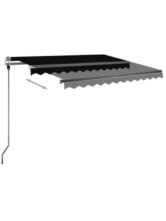 Izvelkama markīze ar led, 350x250 cm, manuāla, antracītpelēka