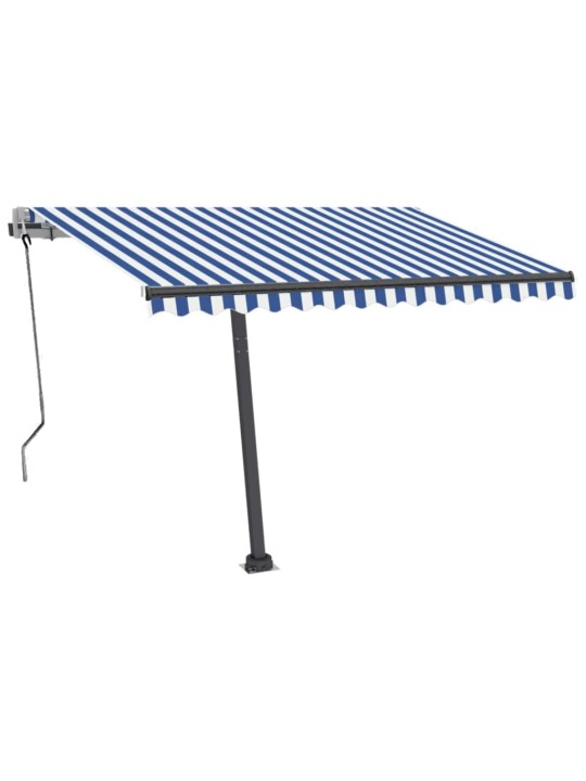 Markīze ar kātu, 350x250 cm, automātiska, zila/balta