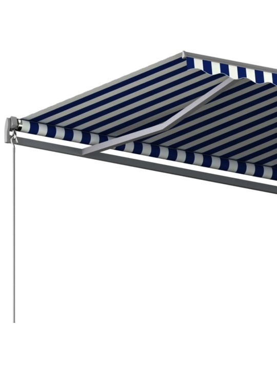Markīze ar kātu, 350x250 cm, automātiska, zila/balta