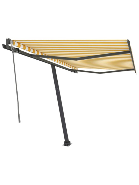 Markīze ar kātu, 350x250 cm, automātiska, dzeltena/balta