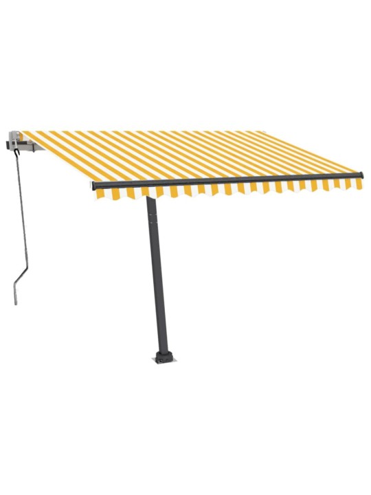 Markīze ar kātu, 350x250 cm, automātiska, dzeltena/balta