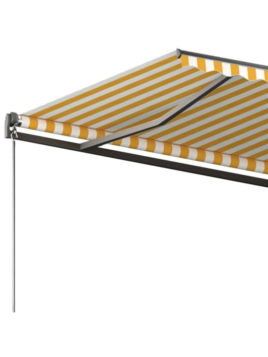 Markīze ar kātu, 350x250 cm, automātiska, dzeltena/balta