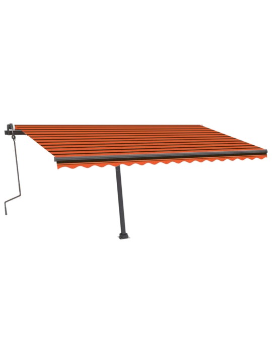 Izvelkama markīze ar stabu, 400x300 cm, manuāla, oranža/brūna