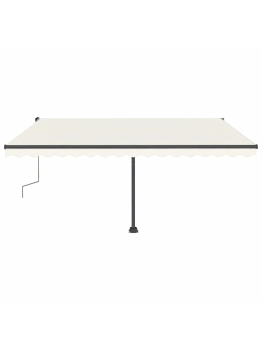 Izvelkama markīze ar led, 400x300 cm, manuāla, krēmkrāsas