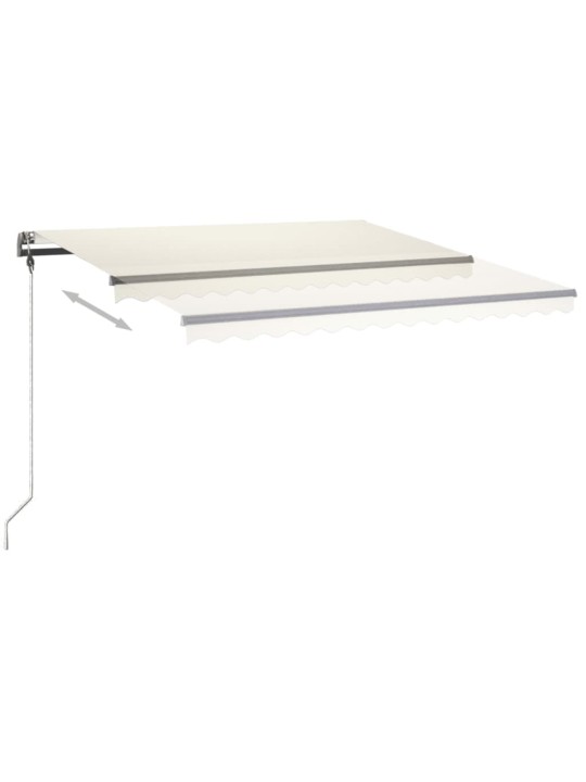 Izvelkama markīze ar led, 400x300 cm, manuāla, krēmkrāsas