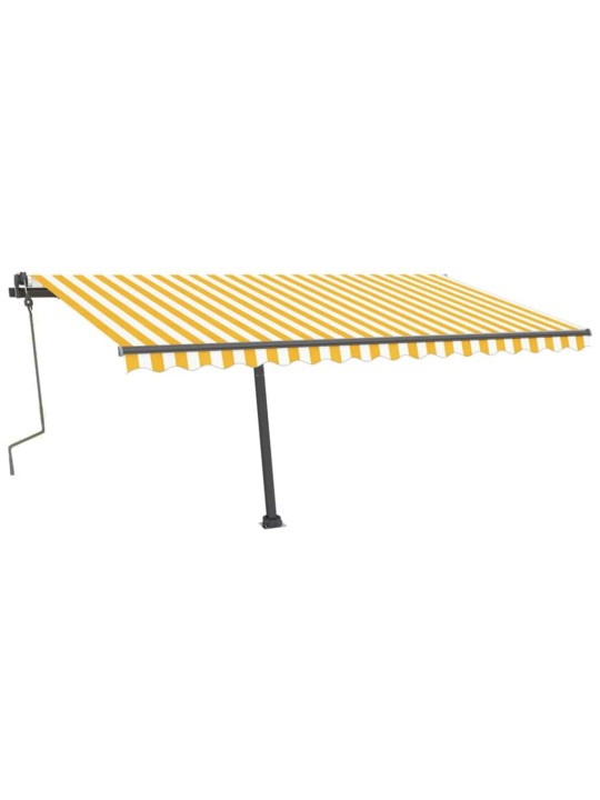 Izvelkama markīze ar led, 400x300 cm, manuāla, dzeltenbalta