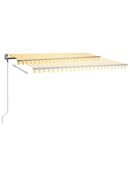Izvelkama markīze ar led, 400x300 cm, manuāla, dzeltenbalta