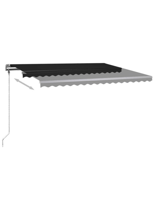 Izvelkama markīze ar led, 400x300 cm, manuāla, antracītpelēka