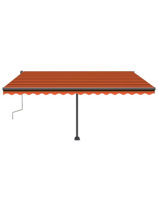 Izvelkama markīze ar led, 400x300 cm, manuāla, oranža un brūna