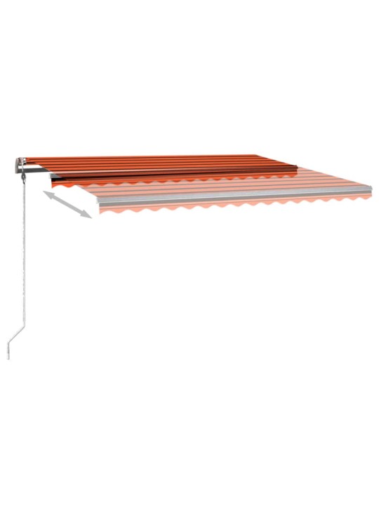 Izvelkama markīze ar led, 400x300 cm, manuāla, oranža un brūna