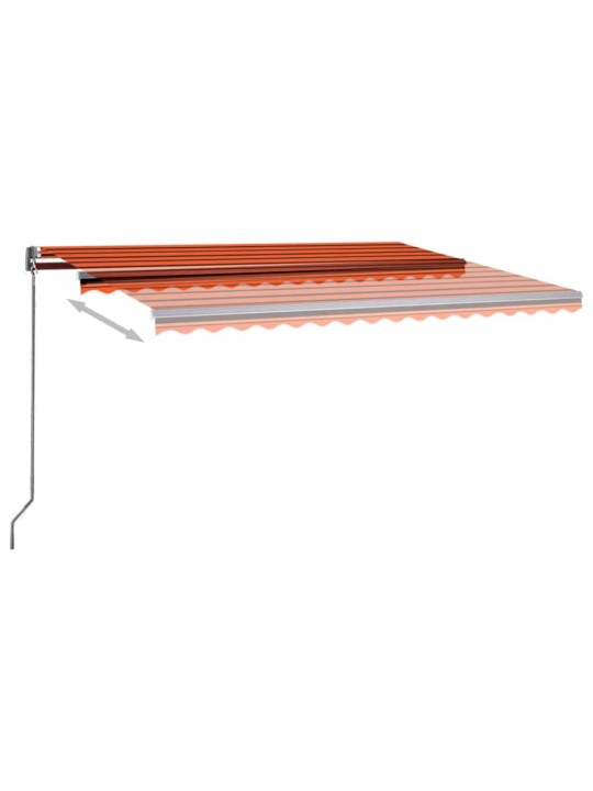 Markīze ar stabu, 400x300 cm, automātiska, oranža/brūna